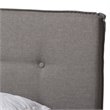 Baxton Studio Audrey Fabric Tufted Queen Bed in Light Grey