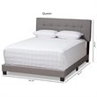 Baxton Studio Audrey Fabric Tufted Queen Bed in Light Grey