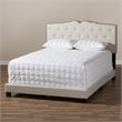 Baxton Studio Vivienne Fabric Tufted Full Bed in Light Beige