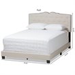 Baxton Studio Vivienne Fabric Tufted Full Bed in Light Beige