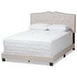 Baxton Studio Vivienne Fabric Tufted Full Bed in Light Beige