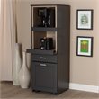 Baxton Studio Fabian Microwave Cabinet in Dark Grey and Oak Brown