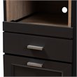 Baxton Studio Fabian Microwave Cabinet in Dark Grey and Oak Brown
