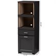 Baxton Studio Fabian Microwave Cabinet in Dark Grey and Oak Brown
