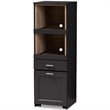 Baxton Studio Fabian Microwave Cabinet in Dark Grey and Oak Brown