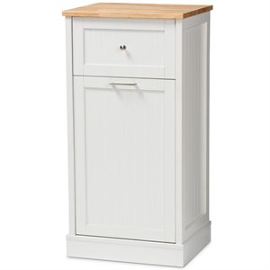 baxton studio marcel kitchen cabinet in white and oak brown