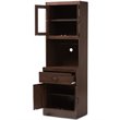 Baxton Studio Laurana Kitchen Cabinet and Hutch in Dark Walnut