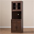 Baxton Studio Laurana Kitchen Cabinet and Hutch in Dark Walnut