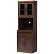 Baxton Studio Laurana Kitchen Cabinet and Hutch in Dark Walnut