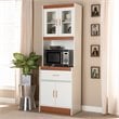 Baxton Studio Laurana Kitchen Cabinet and Hutch in White and Cherry