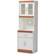 Baxton Studio Laurana Kitchen Cabinet and Hutch in White and Cherry