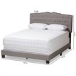 Baxton Studio Vivienne Fabric Tufted Full Bed in Light Grey