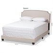 Baxton Studio Odette Nailhead Upholstered Queen Bed in Light Beige
