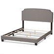 Baxton Studio Odette Nailhead Upholstered Full Bed in Light Grey
