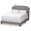 Baxton Studio Odette Nailhead Upholstered Full Bed in Light Grey