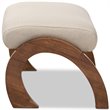 Baxton Studio Sandrine Fabric Ottoman in Light Beige and Walnut Brown
