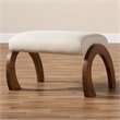 Baxton Studio Sandrine Fabric Ottoman in Light Beige and Walnut Brown