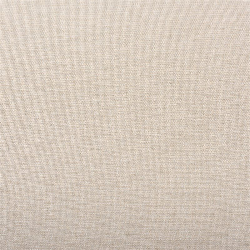Baxton Studio Sandrine Fabric Ottoman in Light Beige and Walnut Brown