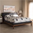Baxton Studio Louvain Upholstered Full Platform Bed in Dark Grey