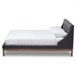 Baxton Studio Louvain Upholstered Full Platform Bed in Dark Grey