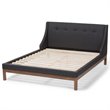 Baxton Studio Louvain Upholstered Full Platform Bed in Dark Grey