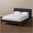 Baxton Studio Louvain Upholstered Full Platform Bed in Dark Grey