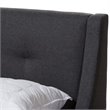 Baxton Studio Louvain Upholstered Full Platform Bed in Dark Grey