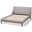 Baxton Studio Louvain Upholstered Full Platform Bed in Greyish Beige