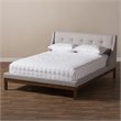 Baxton Studio Louvain Upholstered Full Platform Bed in Greyish Beige