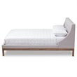Baxton Studio Louvain Upholstered Queen Platform Bed in Greyish Beige