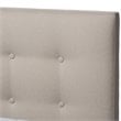 Baxton Studio Alinia Tufted King Panel Platform Bed in Light Beige
