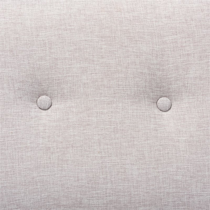 Baxton Studio Petronelle Ottoman in Greyish Beige and Walnut Brown