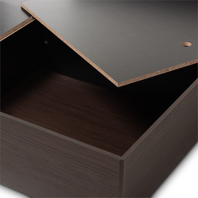 Baxton Studio Larsine Queen Bookcase Platform Bed in Brown