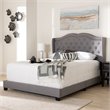 Baxton Studio Aden Fabric Tufted Queen Bed in Grey