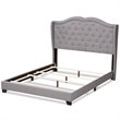 Baxton Studio Aden Fabric Tufted Queen Bed in Grey