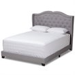 Baxton Studio Aden Fabric Tufted Queen Bed in Grey