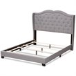 Baxton Studio Aden Fabric Tufted King Size Bed in Grey