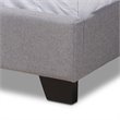 Baxton Studio Aden Fabric Tufted King Size Bed in Grey
