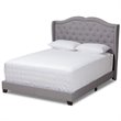 Baxton Studio Aden Fabric Tufted King Size Bed in Grey
