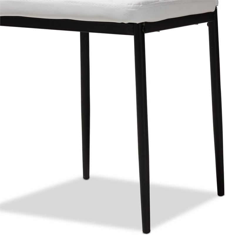 Baxton Studio Blaise White Faux Leather Dining Chair (Set of 4)
