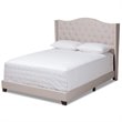 Baxton Studio Alesha Fabric Tufted King Size Bed in Beige