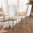 Baxton Studio Chandelle Faux Leather Dining Chair in White (Set of 4)