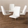 Baxton Studio Chandelle Faux Leather Dining Chair in White (Set of 4)