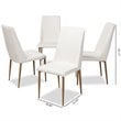 Baxton Studio Chandelle Faux Leather Dining Chair in White (Set of 4)