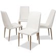 Baxton Studio Chandelle Faux Leather Dining Chair in White (Set of 4)