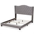 Baxton Studio Alesha Fabric Tufted King Size Bed in Grey