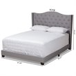 Baxton Studio Alesha Fabric Tufted King Size Bed in Grey