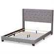 Baxton Studio Brady Fabric Tufted Queen Bed in Light Grey