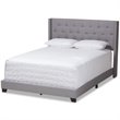 Baxton Studio Brady Fabric Tufted Queen Bed in Light Grey