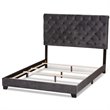 Baxton Studio Candace Velvet Tufted Full Bed in Dark Grey
